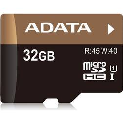 Adata 32GB Premier microSDHC UHS-I Class 10 Memory Card with SD Adapter, Speed Up to 50MB/s (AUSDH32GUICL10-RA1)