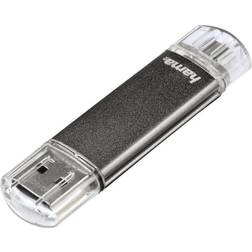 Hama FlashPen Laeta Twin USB-stick smartphone/tablet Grijs 16 GB USB 2.0, Micro-USB 2.0
