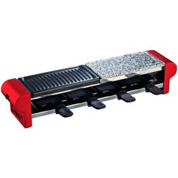 H.Koenig RP4 Raclette Pour 4 Personnes 600 W Inox Rouge