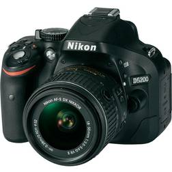 Nikon D5200 Nero Kit AF-S DX 18-55 mm Sensore CMOS 24.1 Mpx Display 3' Filmati Full HD Europa