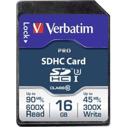 Verbatim Pro SDHC UHS-I U3 90/45MB/s 16GB