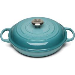 Le Creuset Teal Signature Cast Iron Shallow med låg 26cm