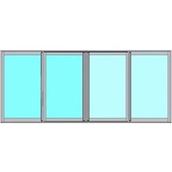 Novoroom 2+2 SV 3205-3265mm Energi Aluminium Skjutfönster 2-glasfönster 320x326cm