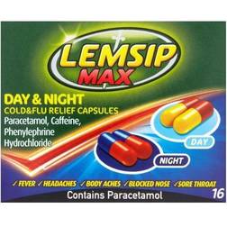 Lemsip Max Day & Night Cold & Flu Relief 500mg 16pcs Capsule