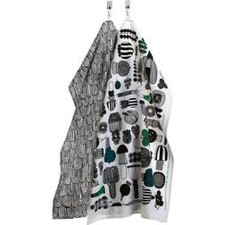 Marimekko Puutarhurin Parhaat Kökshandduk Grön, Svart, Vit (70x47cm)