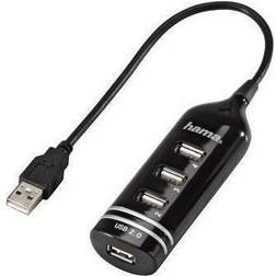 Hama USB 2.0 Hub 1:4 Black Nero