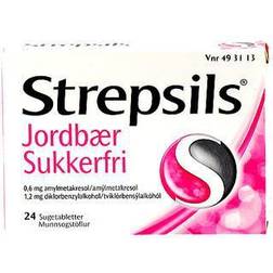 Strepsils Jordbær Sukkerfri 1.2mg 24 stk Sugetablet