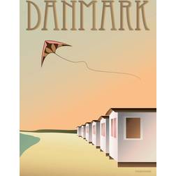 Vissevasse Denmark Badehusene Plakat 30x40cm