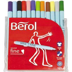 Berol Twisted Fine Fibre Tipped Pen 0.6mm 12-pack