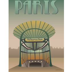 Vissevasse Paris Metroen Plakat 30x40cm