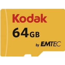 Kodak Carte mémoire MicroSDXC Ultra Performance 64 Go UHS-I U3 V30 A1 avec adaptateur