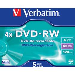 Verbatim DataLifePlus 5 x DVD-RW 4,7 GB 4x cd-levyt