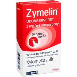 Zymelin Ukonserveret 1mg/ml 10ml 2 stk Næsespray