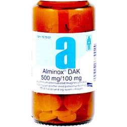 Alminox Peppermint 500mg/100mg 100 stk Tyggetabletter