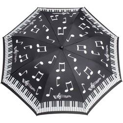 Soake Folding Umbrella Black Piano Notes (CMNF)