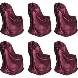 vidaXL Wedding 6Pcs Loose Chair Cover Burgundy (110x140cm)