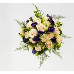 Bloomit Enkel Brudebuket i Creme & Blå
