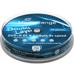 MediaRange DVD R DL 8,5 GB blanco dvd's 8x, 10 stuks
