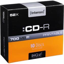 Intenso Cd-r 700mb 10pcs Slimcase Printable 52x