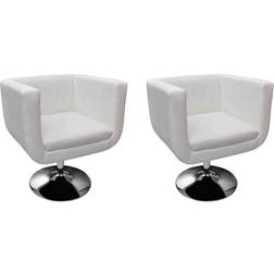 vidaXL Club Blanc x2 Fauteuil