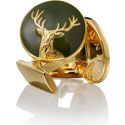 Skultuna The Hunter Deer Cufflinks - Gold/Green