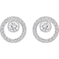 Swarovski Boucles d'oreilles Ronde Argentée