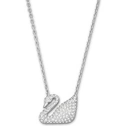 Swarovski Swan Necklace - Silver/White