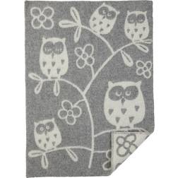 Klippan Yllefabrik Tree Owl Blankets Light Grey/White (65x90cm)