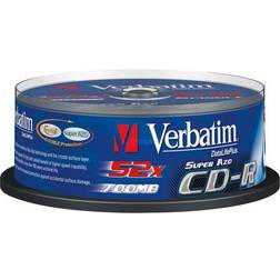 Verbatim CD-R, 52x, 700 MB/80 min, 25-pakkaus spindle, AZO, Crystal