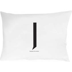 Design Letters J Hovedpudebetræk Black/White (70x50cm)