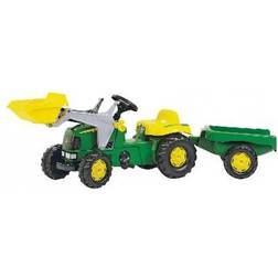 Rolly Toys John Deere Pedal Tractor with Working Front Loader & Detachable Trailer