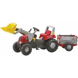 Rolly Toys Trattore giocattolo rollyJunior RT, con ruspa rollyJunior e rimorchio rollyFarm 811397 rosso