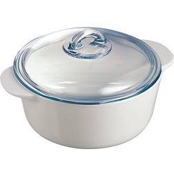 Pyrex Flame Casserole with lid 2 L