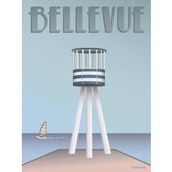 Vissevasse Bellevue Livreddertårnet Plakat 15x21cm