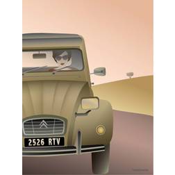 Vissevasse 2CV Citroën Plakat 30x40cm