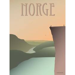 Vissevasse Norge Preikestolen Plakat 15x21cm