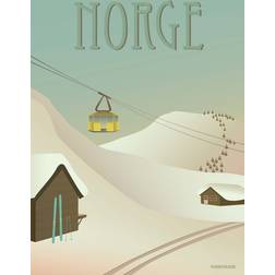 Vissevasse Norge Sneen Plakat 15x21cm