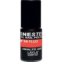 Layla Cosmetics One Step Gel Nail Polish #34 Orange Fluo 5ml