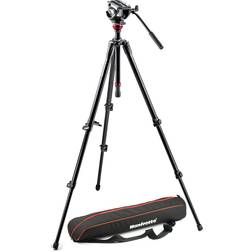 Manfrotto Kit Trépied avec Rotule vidéo fluide et pieds en carbone