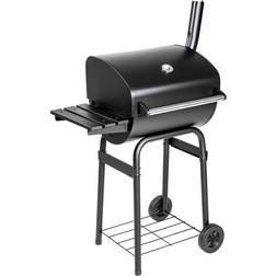 tectake Holzkohlegrill Mit Deckel Und Thermometer Schwarz