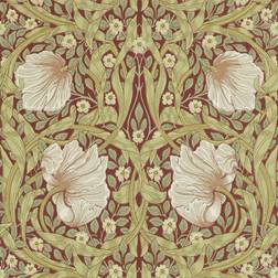 Morris & Co Tapete Pimpernel von Brick/ Olive rot