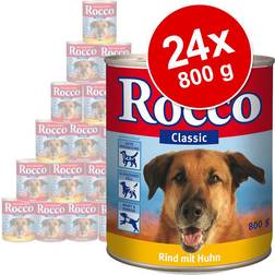 Rocco Classic 6 x 800 g Alimento Umido Per Cani - Manzo Con Cuori Di Pollo 4.8kg