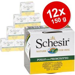 Schesir Dog 150 gr - Tonno Confezione da 6 Pezzi - Cibo Umido per Cani 0.9kg