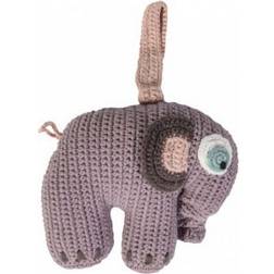 Sebra Crochet Musical Pull Toy Elephant Pastel Lilac