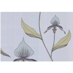 Cole & Son Orchid Designtapete von and Grau/ Blassblau bleu/bleu clair