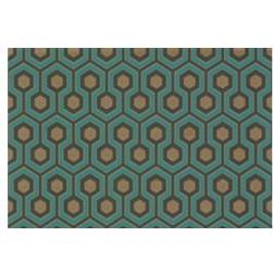 Cole & Son Hicks' Hexagon Designtapete von Teal/ Gold verde