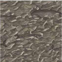 Cole & Son Melville Wallpaper Whimsical Collection Roll Metallic Charcoal 103/1005