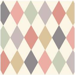 Cole & Son Tapete Punchinello von Coral Green rose/multicolore