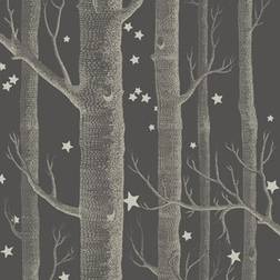 Cole & Son Tapete Woods Stars von Charcoal nero/grigio