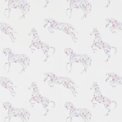 Sanderson Pretty Ponies Kindertapete von Pink/ Himmelbla rosa